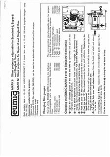 Eumig Mark 8 manual. Camera Instructions.